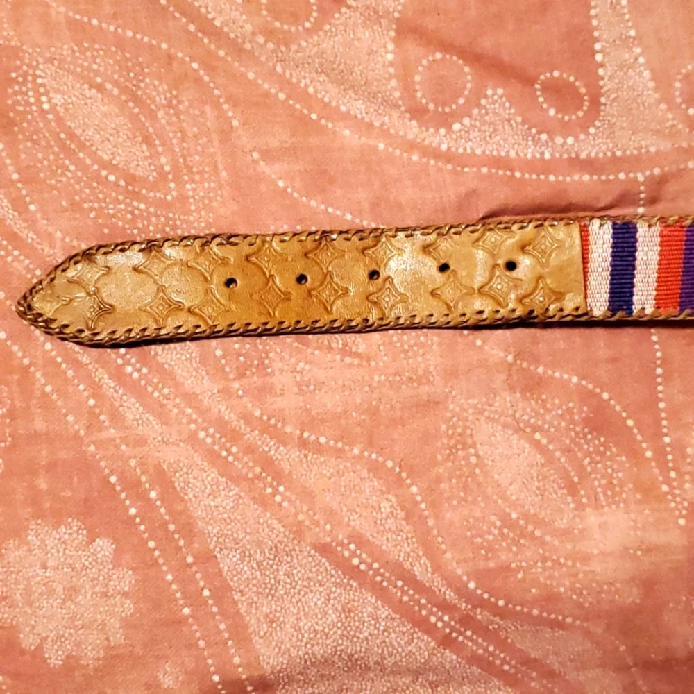 Vintage 70s/80s Girl's Guatemalan Made Woven Leather Belt